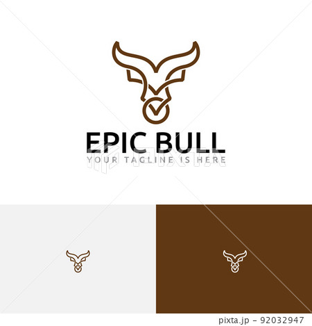 Epic Bull Taurus Head Horned Animal Logo Epic Bull Taurus Head Horned Animal Logo 92032947