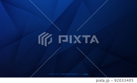 Dark blue abstract background with triangle, lines stripe and light composition 92033405