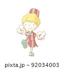 ポップコーンのポンポンで応援してくれる男の子 92034003