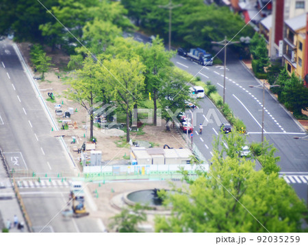 京都駅周辺の街並　チルトシフト 92035259