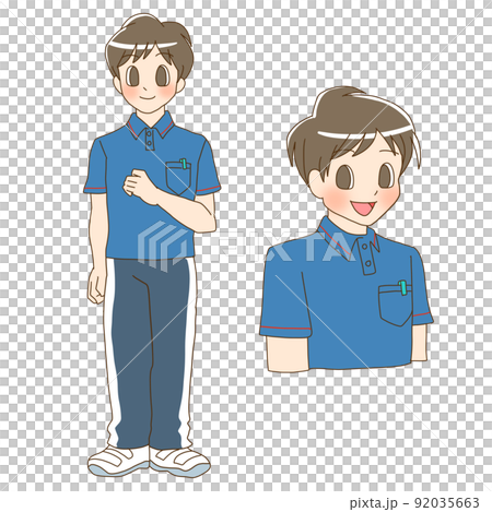 ヘルパー・介護士の男性のイラスト 92035663
