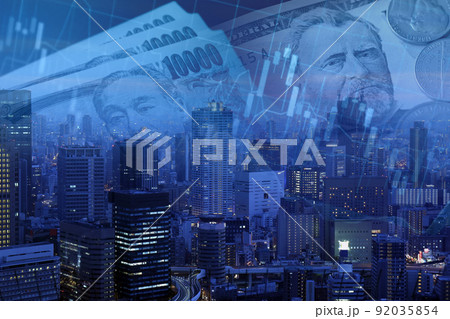 金融イメージ 株価や為替レートの変動 金融イメージ 株価や為替レートの変動 92035854