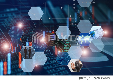 金融イメージ 株価や為替レートの変動 金融イメージ 株価や為替レートの変動 92035889