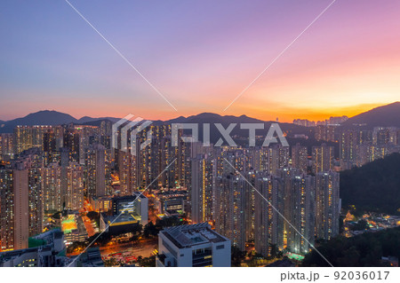 the Twilight of TKO district at Hong Kong 1 May 2022 92036017
