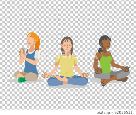 Multi-ethnic women with mindfulness Multi-ethnic women with mindfulness 92036531