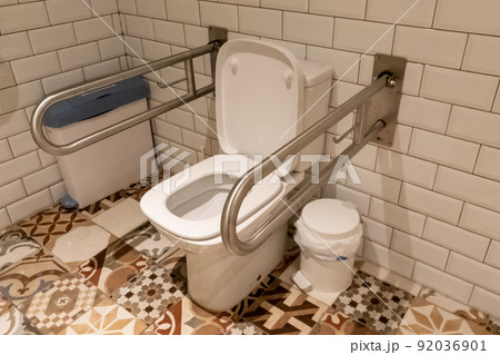 Interior of bathroom for the disabled or elderly people.  92036901