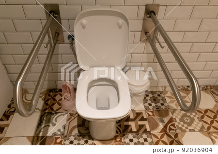 Interior of bathroom for the disabled or elderly people.  92036904