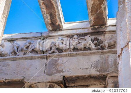 The Temple of Hephaestus or Hephaisteion at the north-west side of the Agora of Athens, on top 92037705