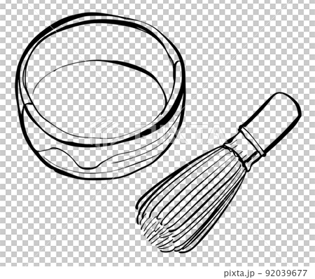 抹茶と茶筅 イラスト 1色 抹茶と茶筅 イラスト 1色 92039677