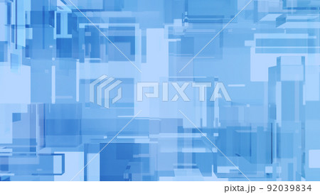 透明感と立体感のある青い抽象背景 no.01 92039834