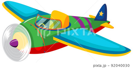 Cute colourful airplane on white background Cute colourful airplane on white background 92040030