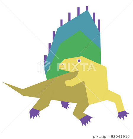 Colorful minimalistic illustration of an extinct prehistoric animal. 92041916