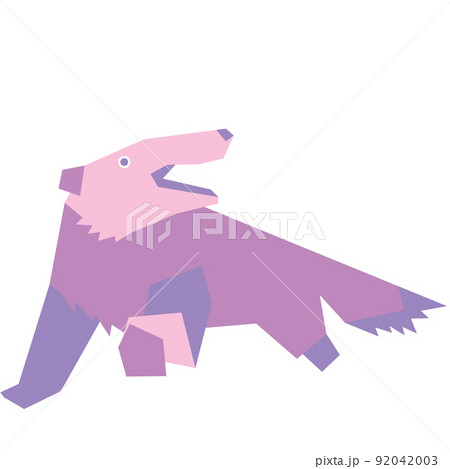 Colorful minimalistic illustration of an extinct prehistoric animal. 92042003