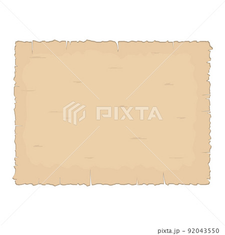 Parchment old paper sheet vector illustration isolated on white background. 92043550