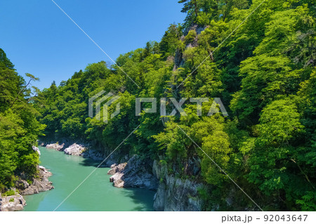 新緑の天龍峡 長野県 新緑の天龍峡 長野県 92043647