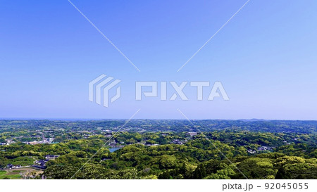 壱岐の岳ノ辻展望台から見える朝の風景 92045055