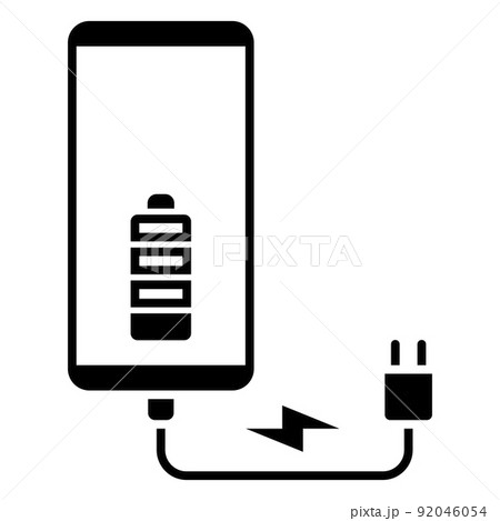 Cell phone charging battery icon. Vector illustration. Cell phone charging battery icon. Vector illustration. 92046054