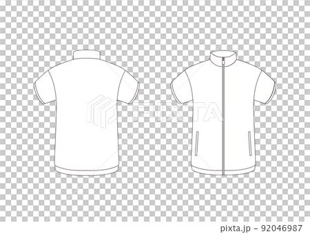 Jumper short sleeves (with pockets) Template front and back white 92046987
