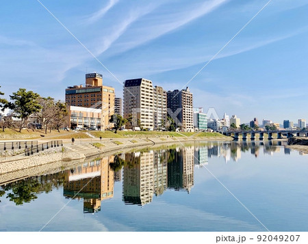 水鏡の街［乙川殿橋下流右岸/愛知県岡崎市康生町］ 92049207