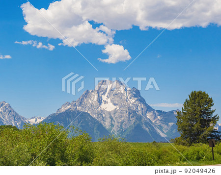 Sunny view of the Grand Teton National Park Sunny view of the Grand Teton National Park 92049426