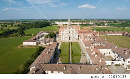Niceb view of Certosa di Pavia at sunny day 92050133