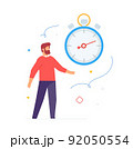 A man stands next to the clock, time, productivity 92050554