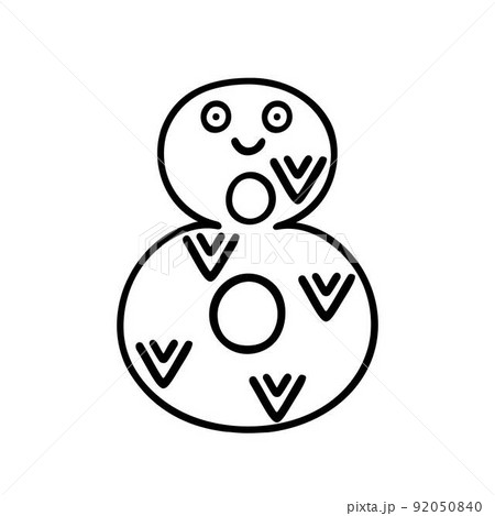 Funny number eight simple outline doodle vector illustration for kid decor 92050840
