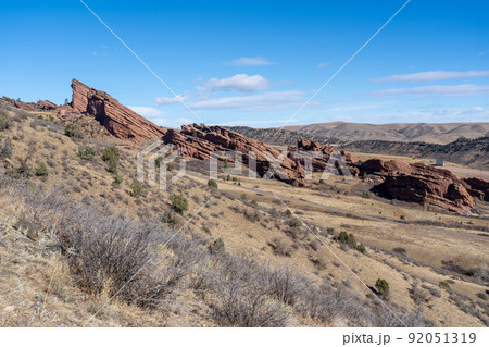 山頂からのレッドロックスパークの眺め コロラド 山頂からのレッドロックスパークの眺め コロラド 92051319