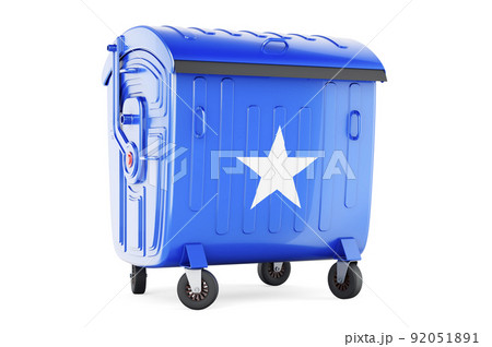 Garbage container with Somali flag, 3D rendering 92051891