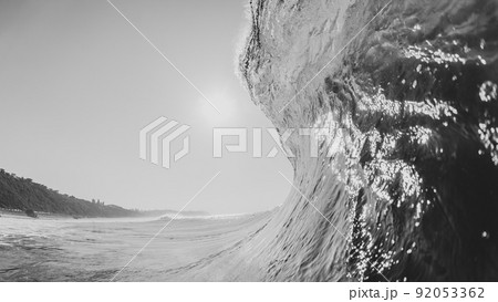 Wave Curl Sun Swimming Black White Water Wave Curl Sun Swimming Black White Water 92053362
