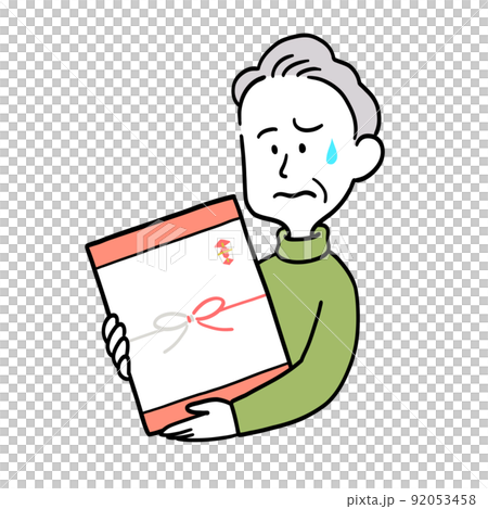 嬉しくないお歳暮をもらってしまった高齢の男性 嬉しくないお歳暮をもらってしまった高齢の男性 92053458