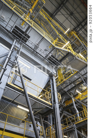 Industrial infrastructure at a waste incineration plant. Industrial infrastructure at a waste incineration plant. 92053664