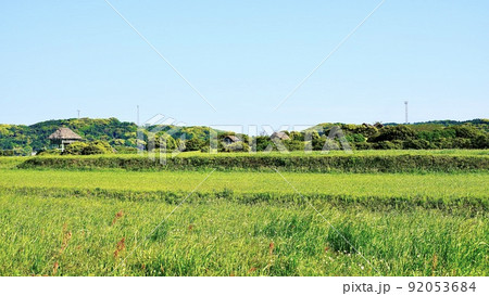 復元された弥生時代の建物がある原の辻遺跡 92053684