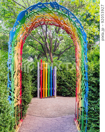 Sunny view of the landscape in Botanica, The Wichita Gardens 92053927