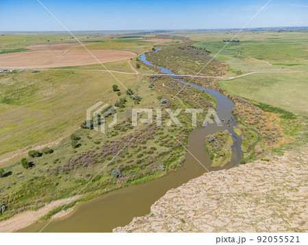 Aerial view of the historical Bents New Fort 92055521