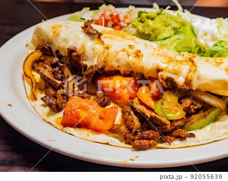 Close up shot of Mexician style beef taco with salad Close up shot of Mexician style beef taco with salad 92055639