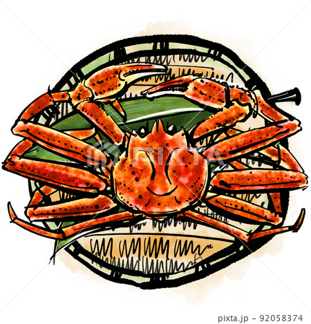 「ズワイガニ(マツバガニ)」の手書きイラ「ズワイガニ(マツバガニ)」の手書きイラスト(筆書き墨絵風) 「ズワイガニ(マツバガニ)」の手書きイラ「ズワイガニ(マツバガニ)」の手書きイラスト(筆書き墨絵風) 92058374