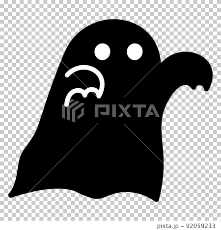 おばけのかわいいシルエットイラスト ハロウィンの挿し絵用 のイラスト素材