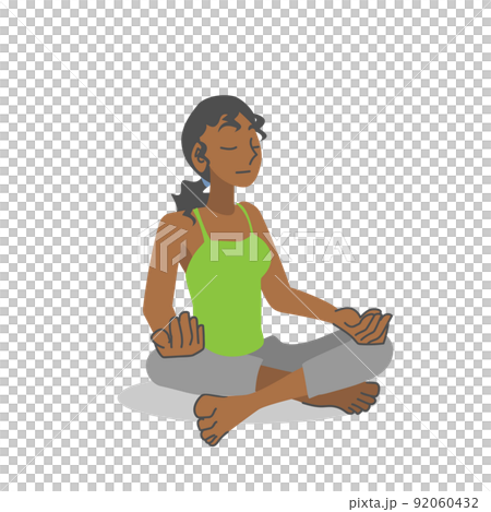瞑想する黒人の女性 92060432