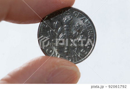 アメリカのお金、10セントコイン（裏面）の写真素材 [92061792] - PIXTA