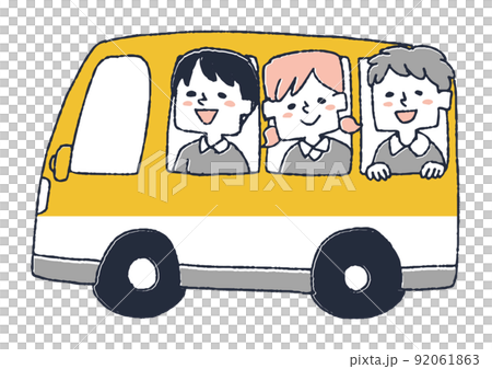 多個孩子乘公交車上幼兒園 享受幼兒園生活的孩子 多個孩子乘公交車上幼兒園 享受幼兒園生活的孩子 92061863