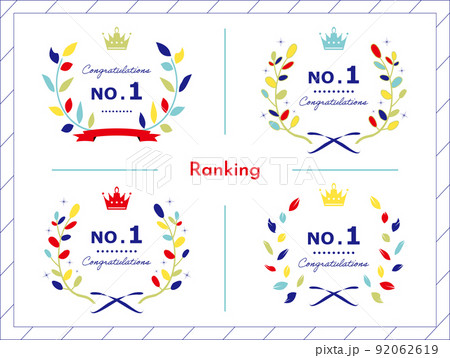 カラフルな配色　4種類の月桂樹　セット 92062619