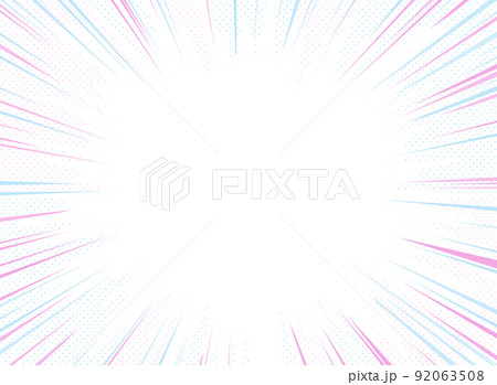 ポップな集中線のおしゃれなフレーム 92063508