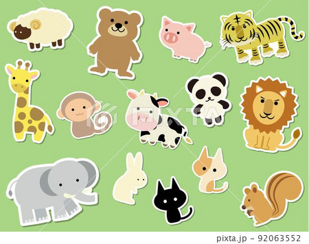 動物ステッカーイラストセット 動物ステッカーイラストセット 92063552