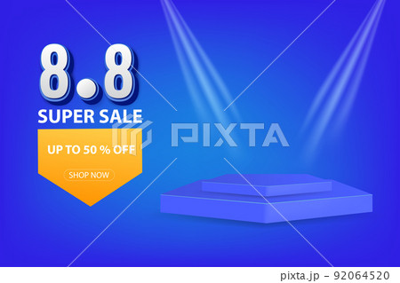 88 shopping day super sale banner with product stage Vector 88 shopping day super sale banner with product stage Vector 92064520