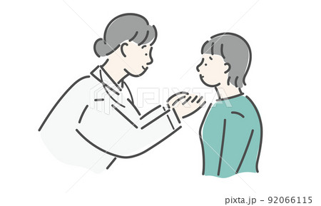 医師 女医 診察を受ける 女性 イラスト 医師 女医 診察を受ける 女性 イラスト 92066115