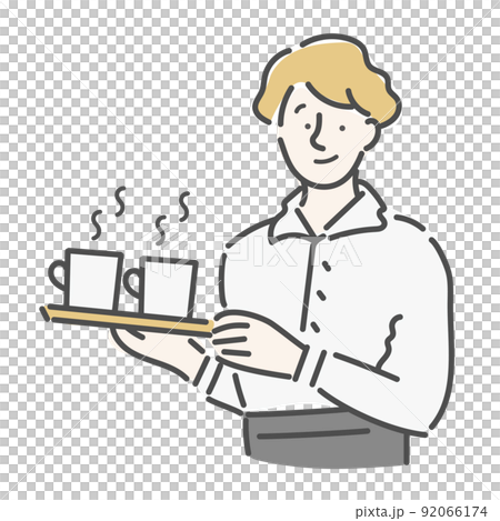 Cafe clerk staff female illustration 92066174