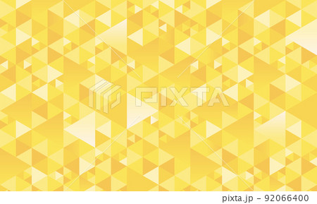三角形で構成された模様。煌びやかな金色の背景素材。 92066400