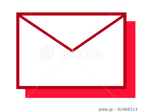 メール素材影付き赤 92066513