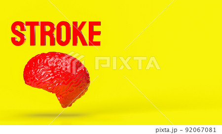 The brain and stroke word for health or sci concept 3d rendering 92067081
